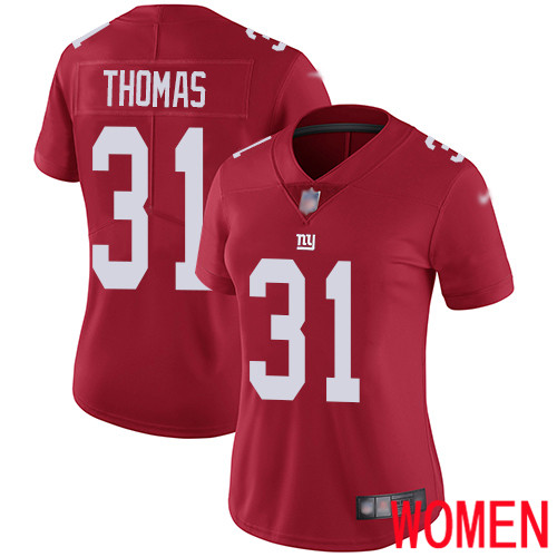 Women New York Giants #31 Michael Thomas Red Limited Red Inverted Legend Football NFL Jersey->women nfl jersey->Women Jersey
